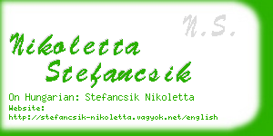 nikoletta stefancsik business card